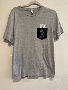 Nautical Mickey Graphic Tshirt Cruise Grey Disney Vacation Size Large - Picture 1 of 4