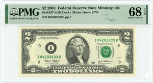 FR.1937-I $2 2003 FRN Minneapolis Superb Gem Unc 68 EPQ PMG 950222-12 - Picture 1 of 3