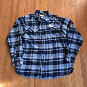 North Carolina Tar Heels Men's Blue Flannel Button Down Shirt Columbia XL - Picture 1 of 5