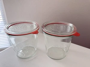 Weck | 2er Set | Einmachgläser Klar Rundrand Glas 100 | mit Deckel & Dichtungen - Bild 1 von 6