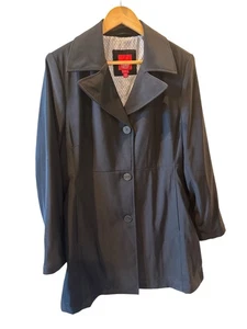 Esprit Damen schwarz gefütterter Mantel Regenmantel Trench Gr. Large Dark Academia - Bild 1 von 5