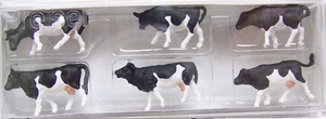Preiser 79155 N Scale White/Black Assorted Cows (Set of 6) - Picture 1 of 1