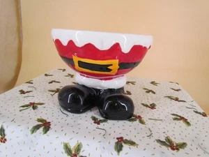 Vintage Weihnachten Süßigkeitenschale Santa untere Hälfte 4,5" hoch 5,5" breit - Bild 1 von 5