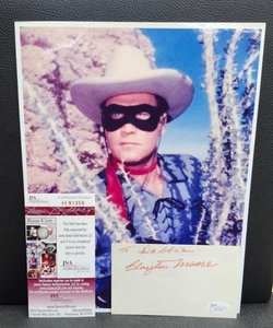 STILL THE LONE RANGER CLAYTON MOORE FARBE #3 MIT SIGNIERTER INDEXKARTE - JSA ZERTIFIZIERT - Bild 1 von 4