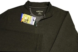 ORVIS 1/4 ZIP FRENCH TERRY RAYON POLY SPANDEX PULLOVER--L--UNGETRAGEN!!--NEU!! ETIKETTEN! - Bild 1 von 2