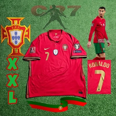 🇵🇹Nike Portugal  FPF Cristiano Ronaldo #7 2020/21 Home Jersey WC 2022 Quali    - Image 1 of 4
