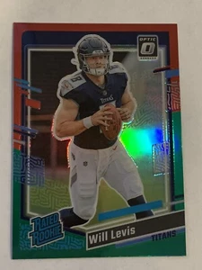 2023 Donruss Optic Will Levis RC Titans Rated Rookie Preview Red Green Prizm - Bild 1 von 2