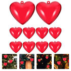10 Pcs Heart Pendant Hanging Ornaments Red Christmas