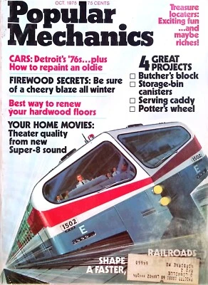 Popular Mechanics Magazine October 1975 Railroads, Cars, Firewood Secrets Foto 1 de 2