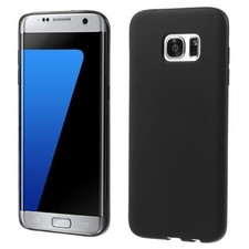For Samsung S7 Shockproof Silicone Case Slim Cover Shell in Black