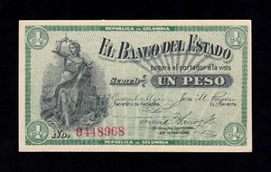 F.C. COLOMBIA , BANCO DEL ESTADO , 1 PESO 1900 , S/C- ( AUNC ) , P.S504c . - Imagen 1 de 2