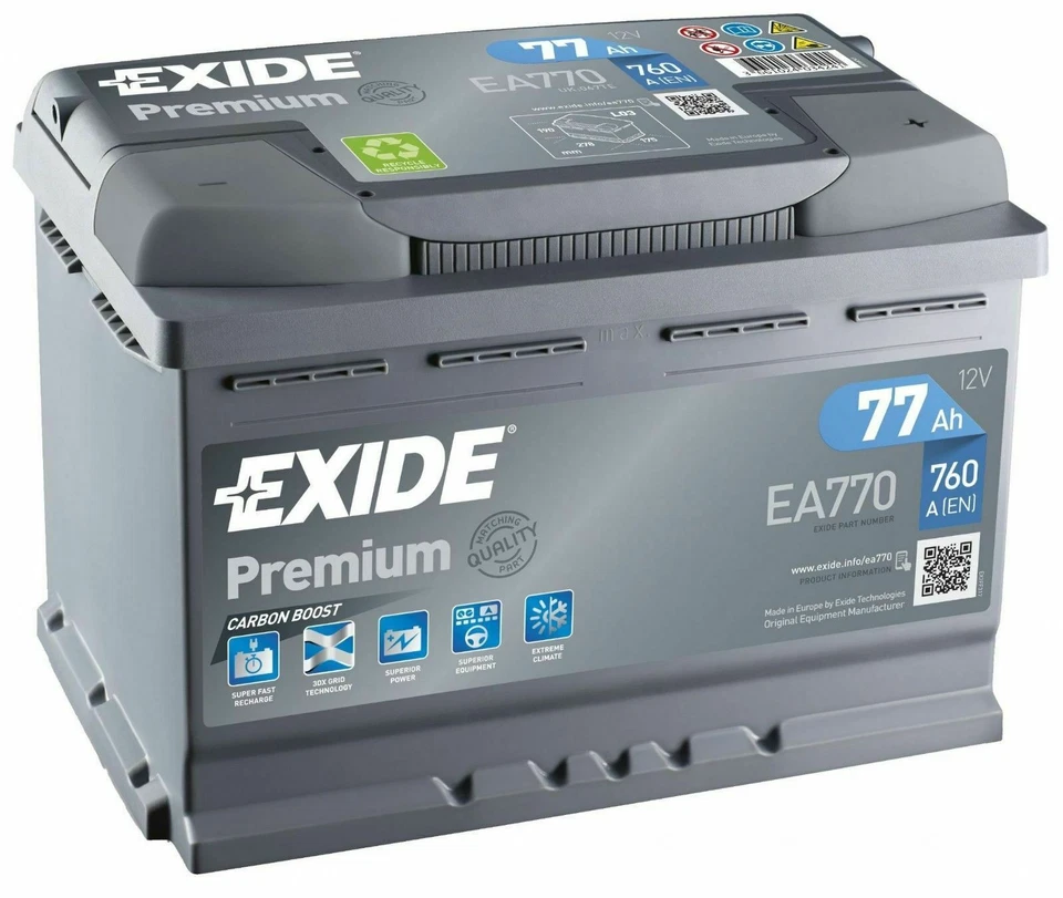 Exide EA770 Premium Carbon Boost Autobatterie 77Ah