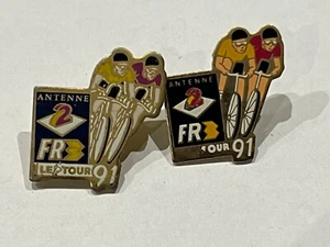 a PINS PIN ENAMEL VELO BICI TOUR DE FRANCE 1991 MEDIA TV FRANCE 3 ANTENNE 2 - Imagen 1 de 1