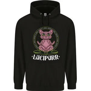 Lucipurr Demonic Hail Satan Cat Evil Childrens Kids Hoodie - Picture 1 of 84