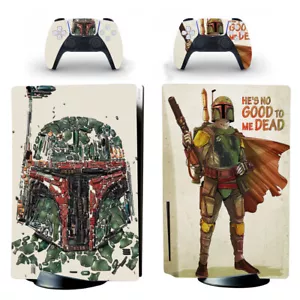 PS5 Standard Disc Console Skin Sticker Decals Vinyl Star Wars Boba Fett Hunter - Picture 1 of 2