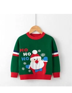 Children's Christmas Cartoon Sweater Boys Girls Pullover Sweater Cardigan Tops - Picture 1 of 5