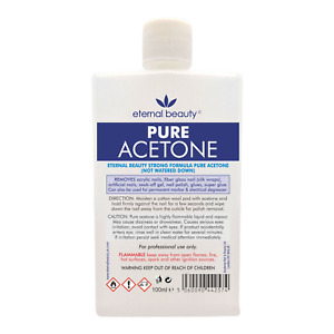 Acetone 100% Pure Superior Quality Nail Polish Remover UV/LED GEL Soak Off 100ml