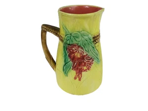 Antique Majolica Yelloware  Honeysuckle Pitcher - 7" - 19th century - Picture 1 of 10
