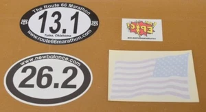 Marathon Sticker Vinyl Decal New Balance  Route 66 Tulsa OK Running Race Jogging - Picture 1 of 4