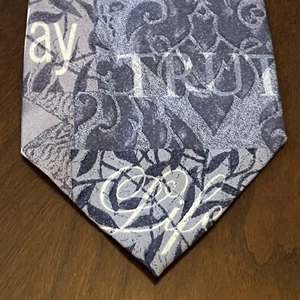 Vintage Eagle Blue Purple 100% Silk Men’s Neck Tie Made In China - Picture 1 of 9