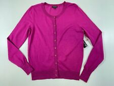 George Woman’s Pink Shimmer Trim Long Sleeve Button Up Cardigan Sweater S 4-6