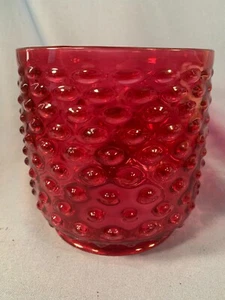 Victorian Cranberry Hobnail Oil or Gas lamp Cylinder shade 5" fitter c1880s - Picture 1 of 4