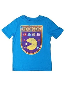 Pac-Man Boys Blue Short Sleeve Pacman Gamer T-Shirt Tee Shirt - Picture 1 of 1