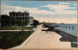 Charleston South Carolina East Battery Cannon Balls Antique Postcard c1910 - Picture 1 of 8