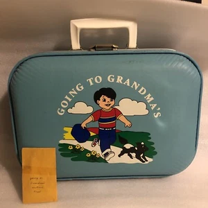 Vintage Luggage Going To Grandma’s Hard Case Suitcase 13”x9”x6” With Set Of Keys - Picture 1 of 22