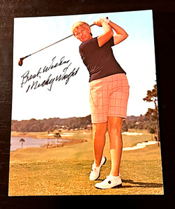 MICKEY WRIGHT SIGNED POST CARD GUARANTEED PSA AUTOGRAPH.