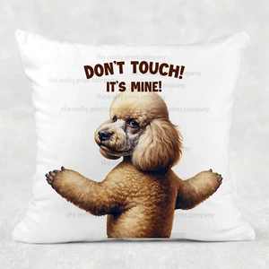 Don't touch Poodle Cushion cover pillow case, dog lover gift, Dog Cushion cover - Picture 1 of 1