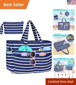 Extra Large Beach Bag Waterproof Beach Totes Bags for Women Men,Pool Bag with... - Picture 1 of 10
