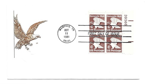 1946 'C' (20c) Non Denominated Farnam, HF, plate block FDC | eBay