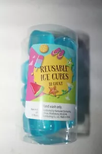 Reusable Freezer Square BLUE Ice Cubes Cold Bar Drinks 12 count - Picture 1 of 2