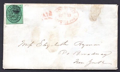 US 1849 BOYD'S CITY EXPRESS SC. #20L4 AND RED OVAL BOYD SEAL AND "PAID" IN RED - Image 1 of 3