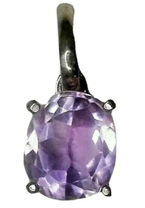 Colgante de amatista faceteada, engastada en plata de ley - Imagen 1 de 7