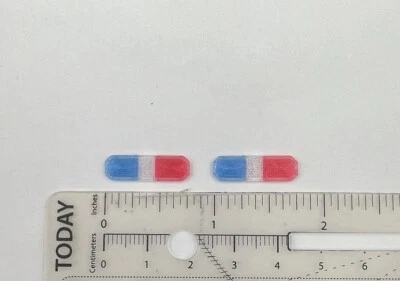 2 Pack 1/64 Blue Red Low Profile Lightbars Greenlight Police Sheriff Hotwheels - Image 1 of 4