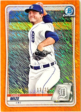 2020 BOWMAN CHROME PROSPECTS *ORANGE SHIMMER REFRACTORS* #BCP250 CASEY MIZE/25