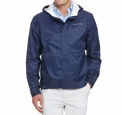Chaqueta Abrigo de Lluvia Vineyard Vines Para Hombre Beacon Cremallera Completa Azul Marino Náutico Precio de venta sugerido por el fabricante $165 XS Foto 1 de 4