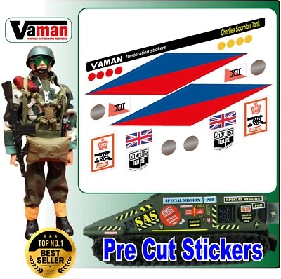 PALITOY Action Man.Stickers (Die Cut) cherilea Scorpion tank