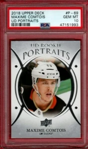 2018-19 UPPER DECK MAXIME COMTOIS UD PORTRAITS ROOKIE PSA 10 RC GEM MINT POP=1 - Picture 1 of 1