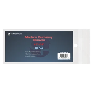 Guardhouse Modern Currency Sleeves Pack of 100 Sleeves - Picture 1 of 1