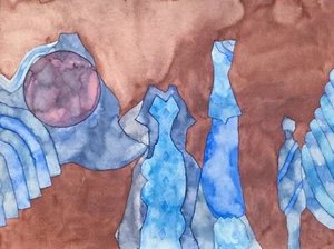 Heinz Trökes signiertes Aquarell von 1973 Informel - Bild 1 von 7
