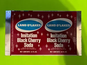 LAND O' LAKES Black Cherry ~ 12 FL OZ 1968 FULL SIZE SODA CAN FLAT SHEET - Picture 1 of 2