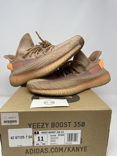 ADIDAS Autentico Kanye arancione Yeezy Boost 350 V2 argilla taglia 11 EG7490 raro