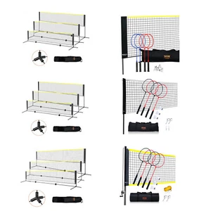 VEVOR 14ft Badminton Net Set Outdoor Portable Volleyball Pickleball Tennis Net - Picture 1 of 74