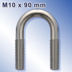 Abarcón M10 X 90mm A2 Acero Inox. Soporte en U Hueco Anillo de Amarre Argollas - Imagen 1 de 2