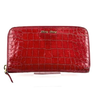 Carteira de couro MIU MIU longa autêntica - Imagem 1 de 4
