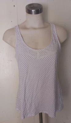 Nuevo Elle Capas Chifón y Encaje Cuello Lunares Prendas para el torso TANK Talla XL Blanco Foto 1 de 4