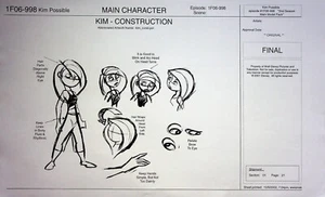 Disney's Kim Possible 2002 Estudio de Producción Copia Personaje Modelo Guía Página - Imagen 1 de 2